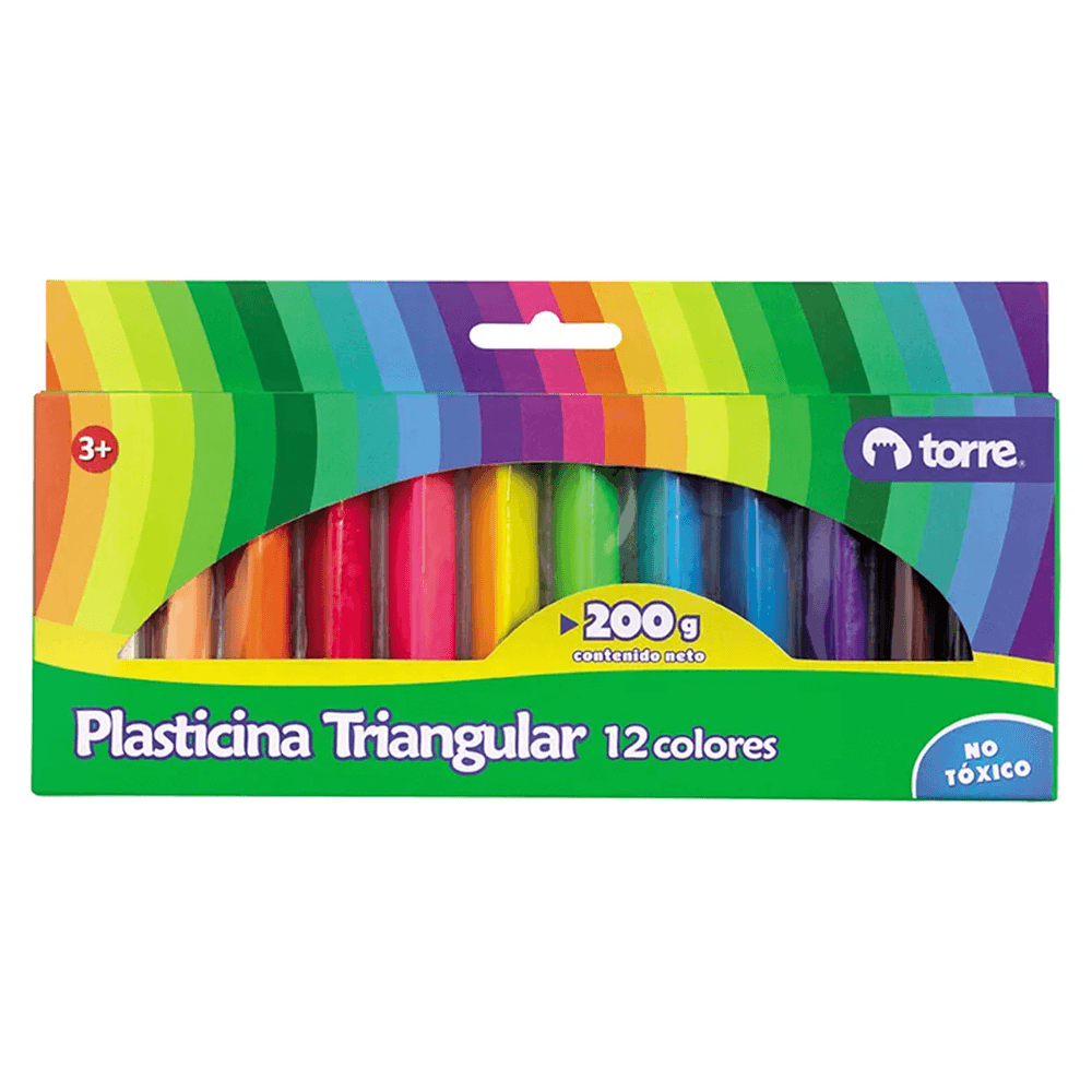 Plasticina Triangular 12 Barras De Colores Torre