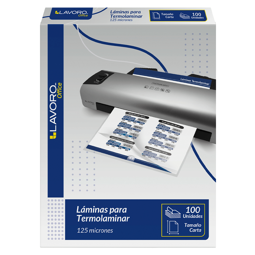 Lamina Para Termolaminar Carta 100 Unidades Lavoro