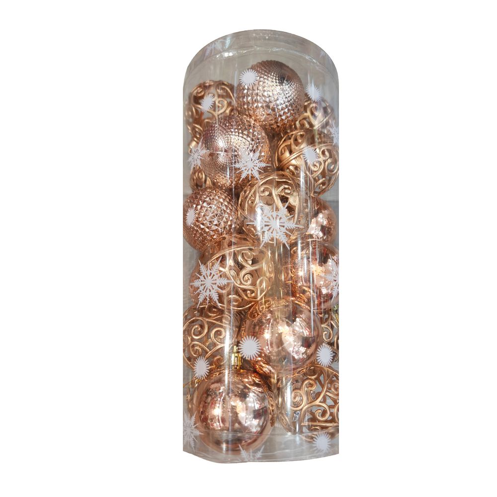 Set 24 Esferas 6 Cm Doradas Big Party