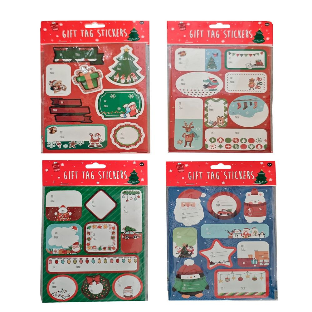 Set 4 Laminas Stickers Navidad Big Party