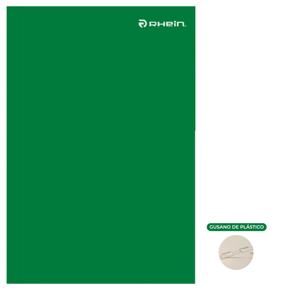 Carpeta Cartulina Pigmentada Con Gusano Oficio Verde Rhein