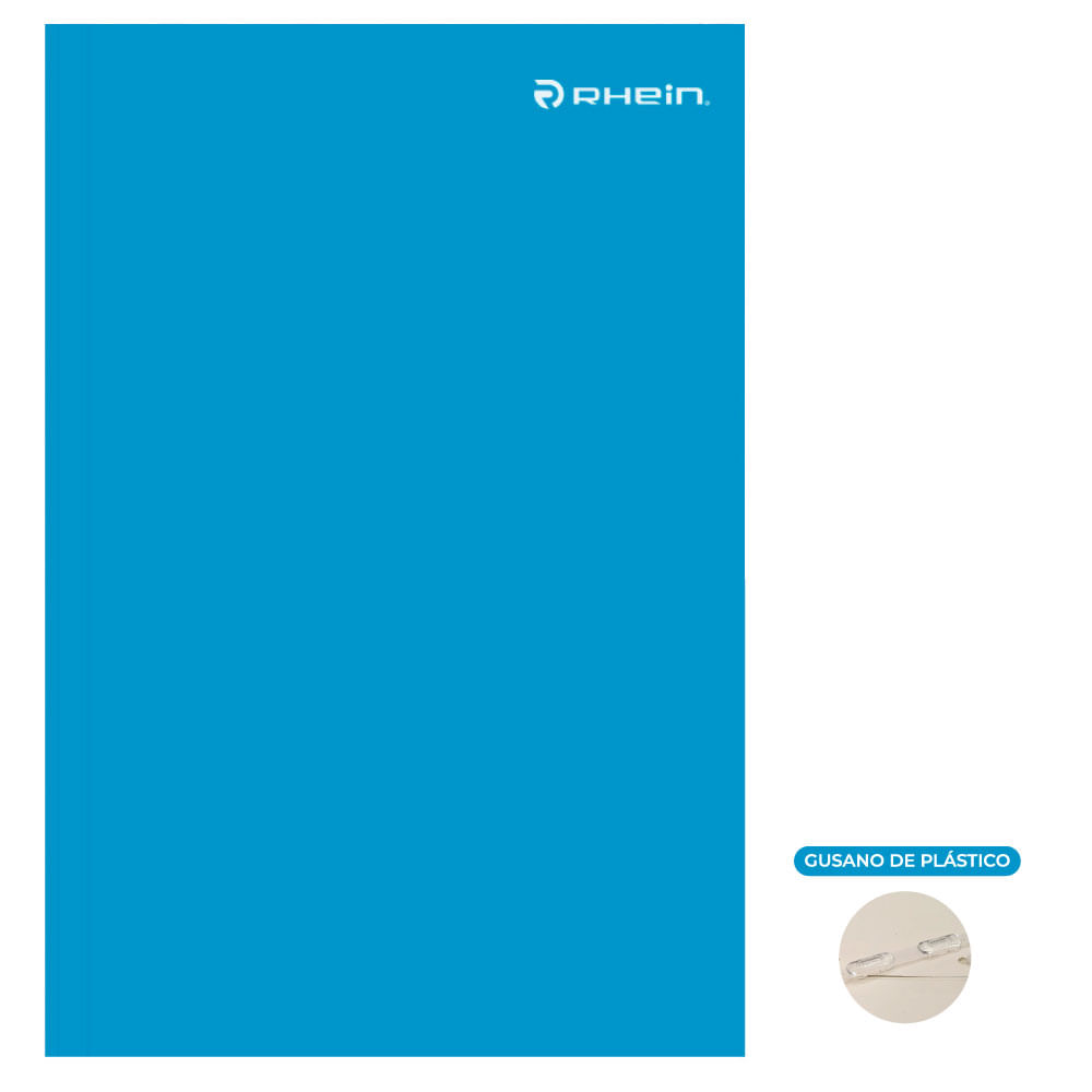 Carpeta Cartulina Pigmentada Con Gusano Oficio Celeste Rhein