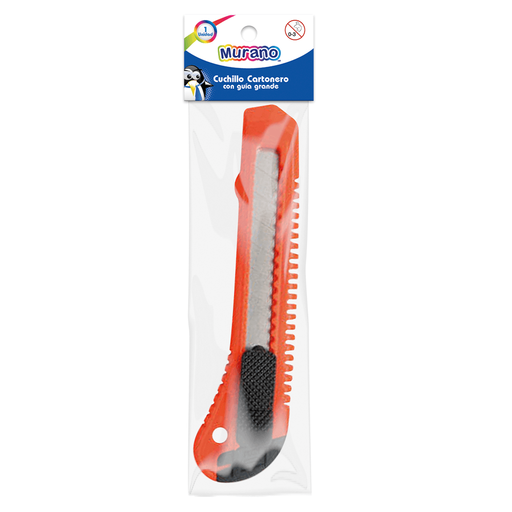 Cuchillo Cartonero Grande Plastico Metal Corriente Murano
