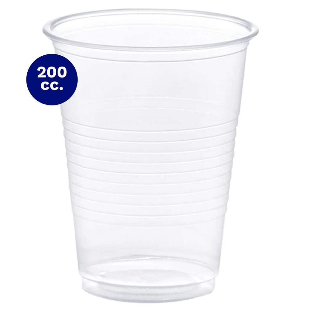 Vasos Plasticos Transparentes 200 Cc 25 Unidades Big Party