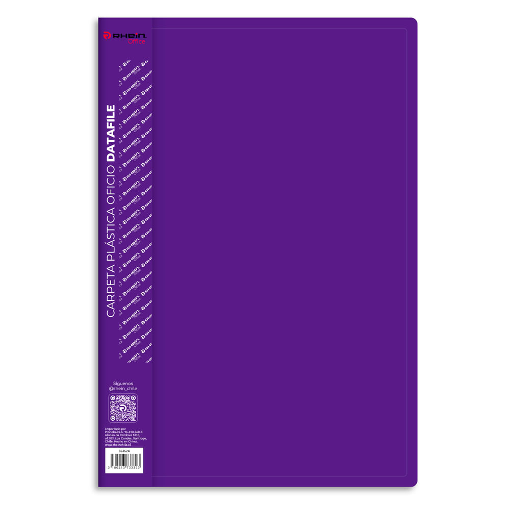 Carpeta Plastica Con Gusano Oficio Datafile Morada Rhein