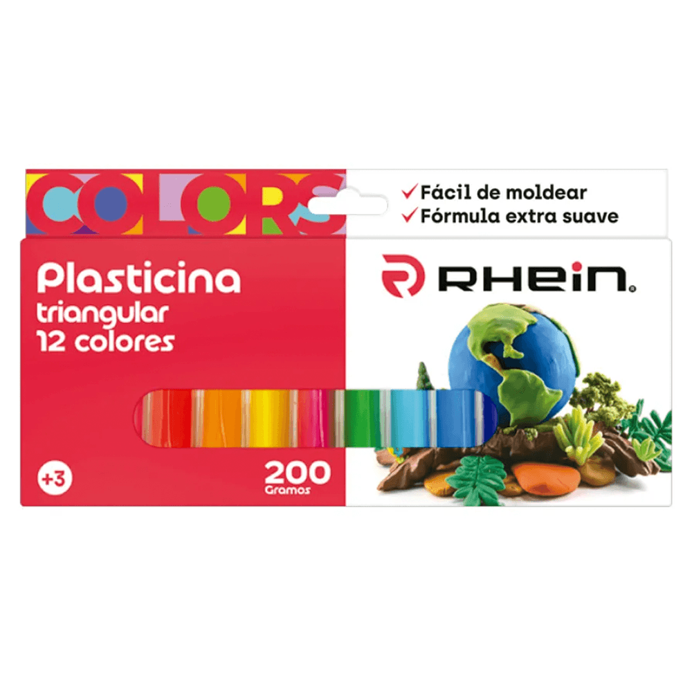 Plasticina Triangular 12 Colores Rhein