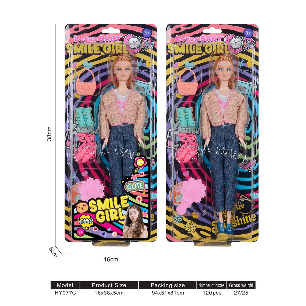 Muñeca Fashion Con Accesorios 38 x 6 Cms Nobel Toys