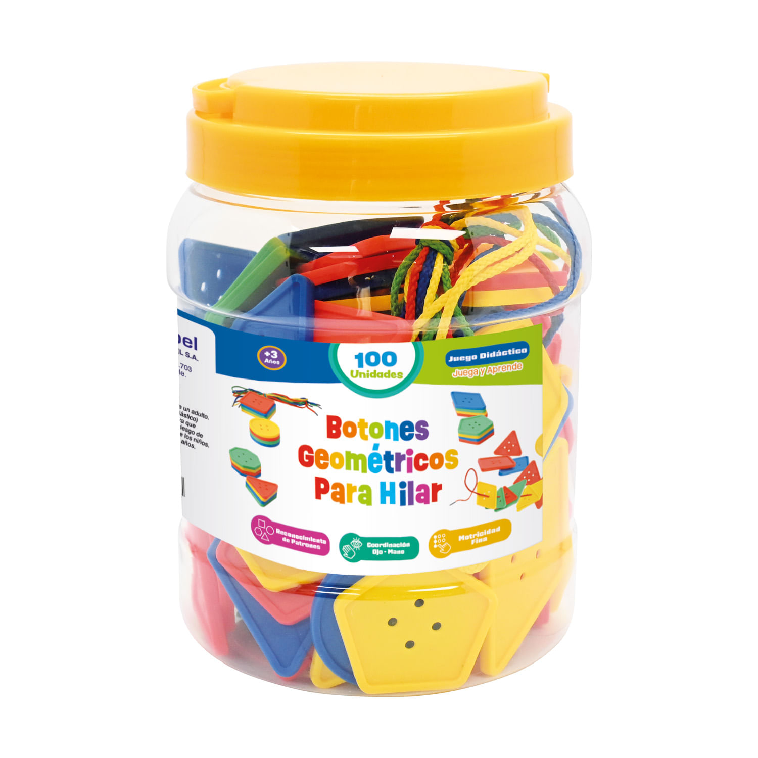 Botones Geometricos Para Hila Balde 100 Unidades Nobel Toys
