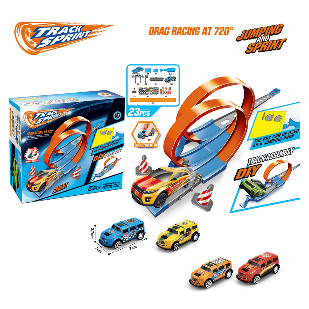 Pista De Autos De Metal 23 Piezas 26 x 23 Cms Nobel Toys