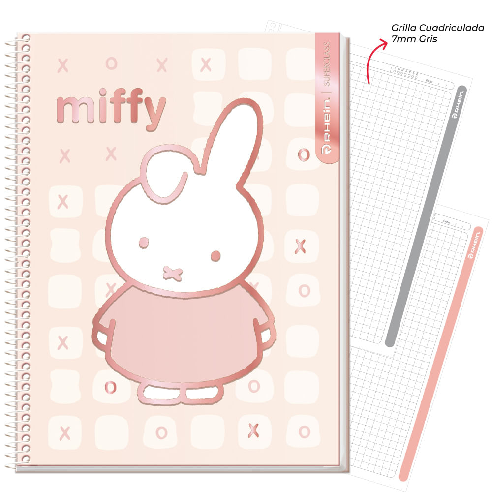 Cuaderno Especial Super Class Carta Miffy 120 Hojas 7 Mm Rhein