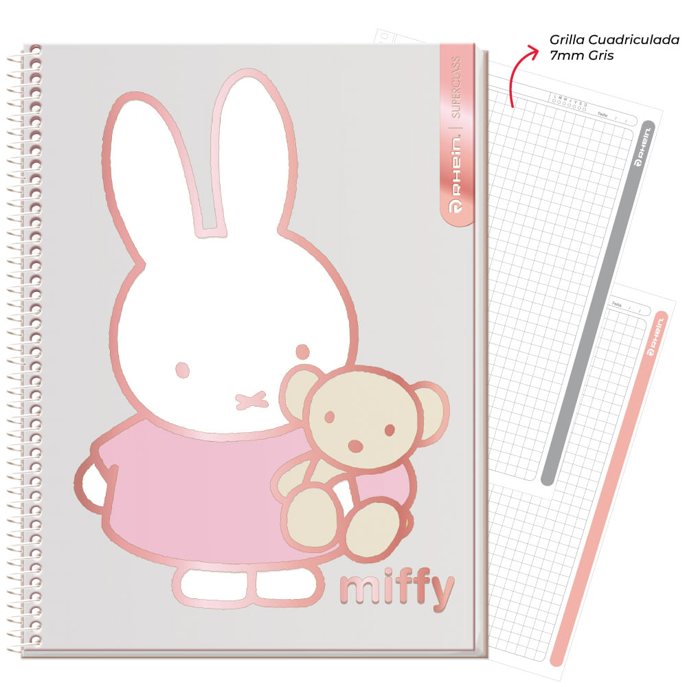 Cuaderno Especial Super Class Carta Miffy 120 Hojas 7 Mm Rhein