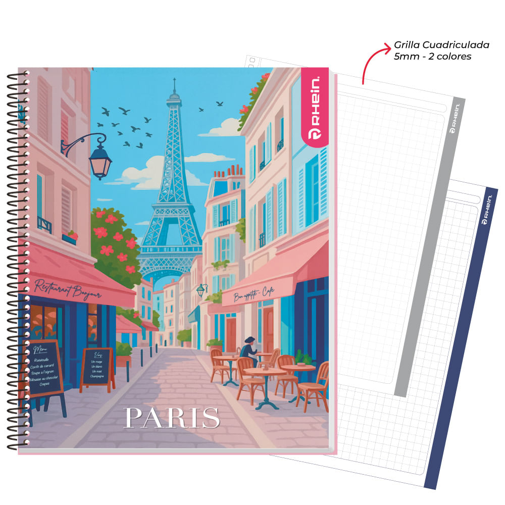 Cuaderno Especial Super Class 1/2 Oficio Travel 5 Mm 120 Hojas Rhein