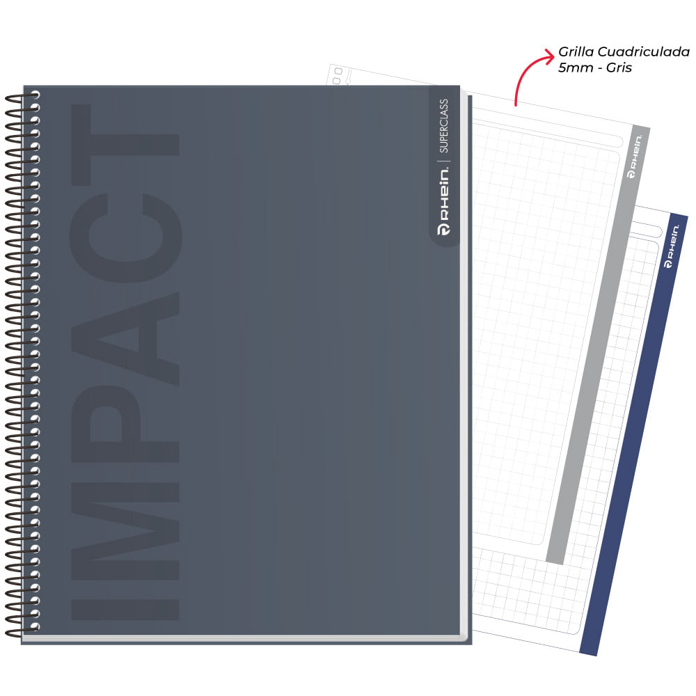 Cuaderno Especial Super Class 1/2 Oficio Neutral 120 Hojas 5 Mm Rhein