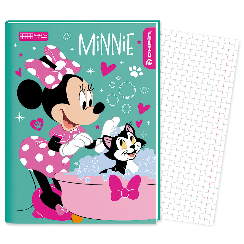 Cuaderno College Minnie 80 Hojas 7 Mm Con Stickers Diseño 2 Rhein