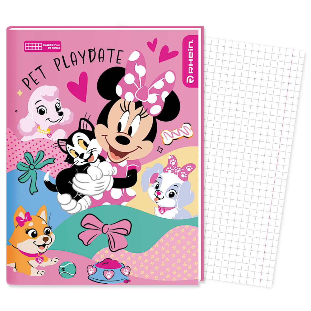 Cuaderno College Minnie 80 Hojas 7 Mm Con Stickers Diseño 3 Rhein