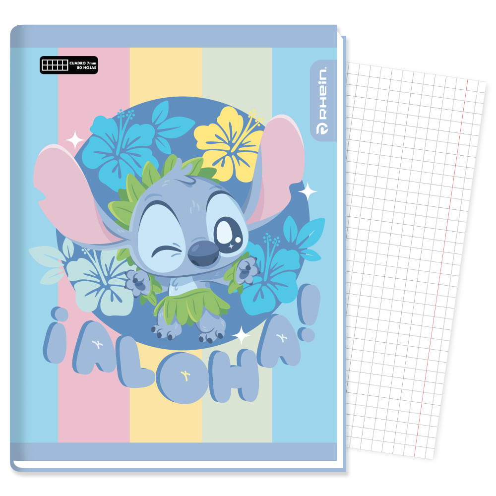 Cuaderno College Stitch 80 Hojas 7 Mm Diseño 1 Rhein