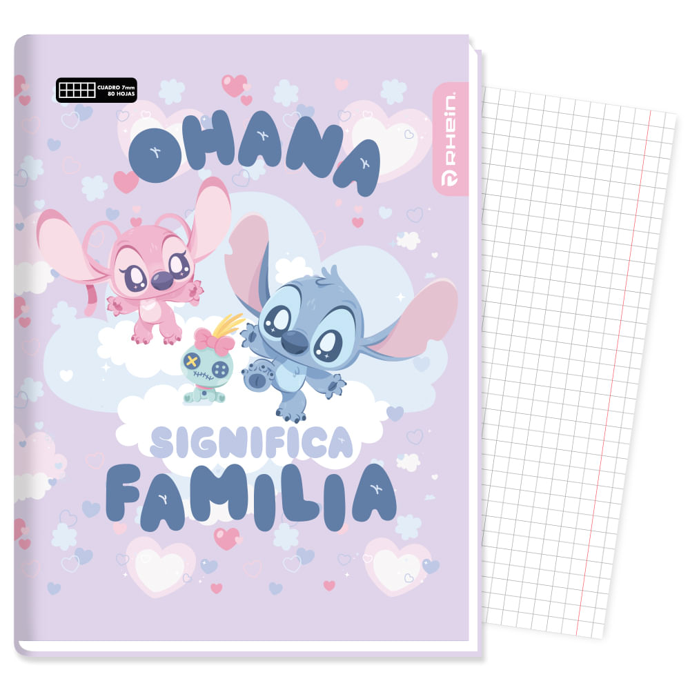 Cuaderno College Stitch 80 Hojas 7 Mm Con Stickers Diseño 4 Rhein