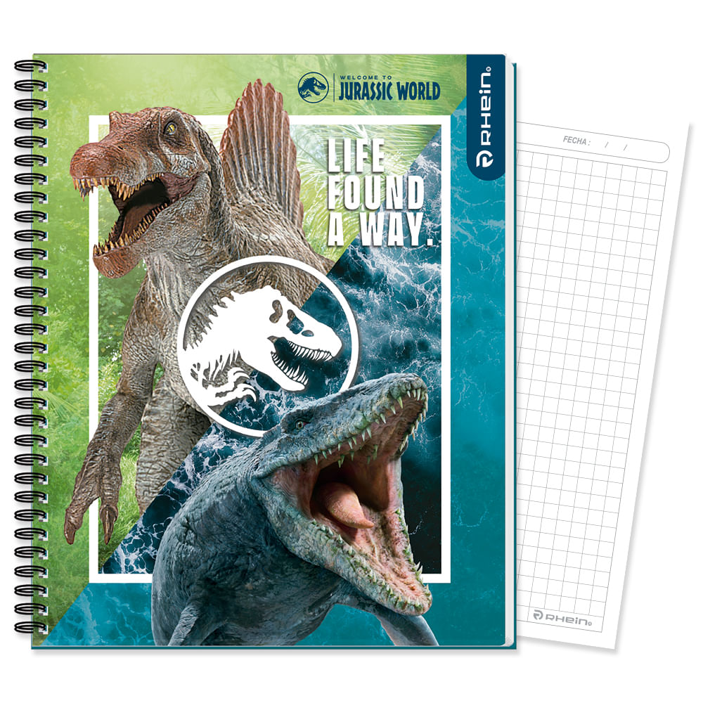 Cuaderno Universitario Jurassic World 100 Hojas 7 Mm Diseño 3 Rhein