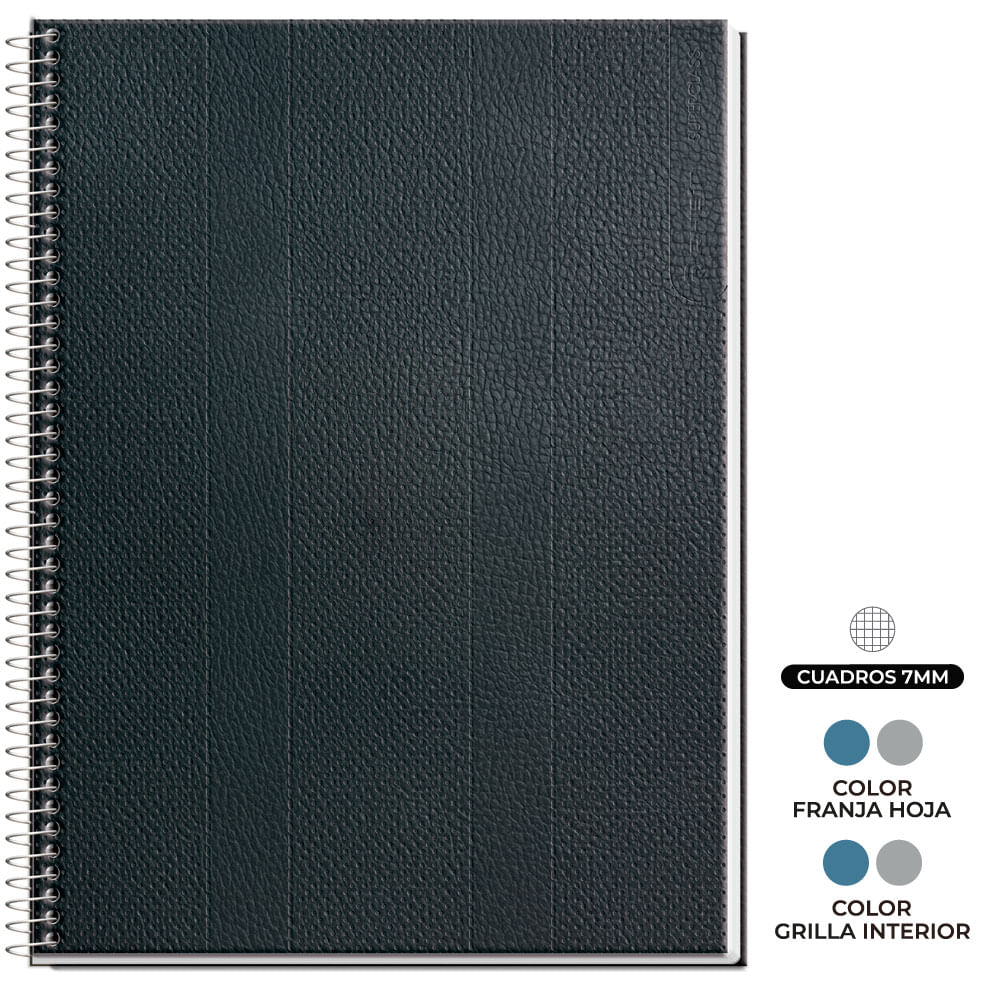 Cuaderno Especial Super Class Carta Leather Skin 120 Hojas 7 Mm Rhein