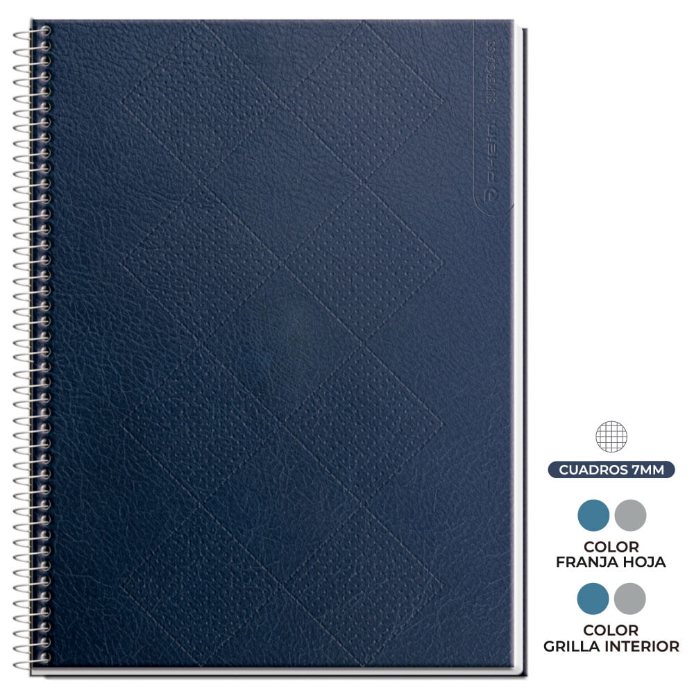 Cuaderno Especial Super Class Carta Leather Skin 120 Hojas 7 Mm Rhein