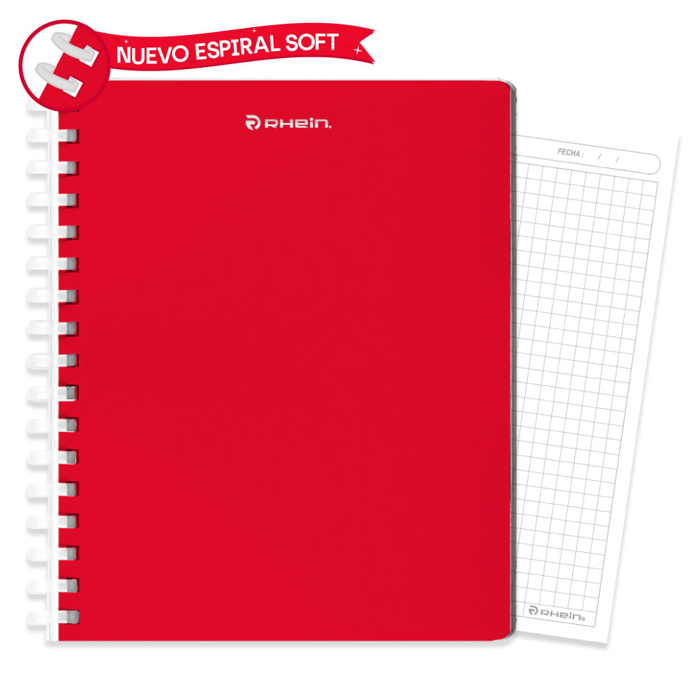 Cuaderno Universitario Premium Pp 100 Hojas 7 Mm Rojo Rhein