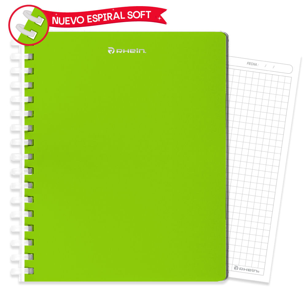 Cuaderno Universitario Premium Pp 100 Hojas 7 Mm Verde Rhein