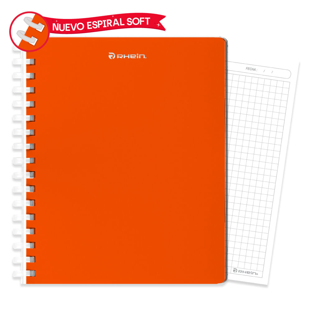 Cuaderno Universitario Premium Pp 100 Hojas 7 Mm Naranjo Rhein