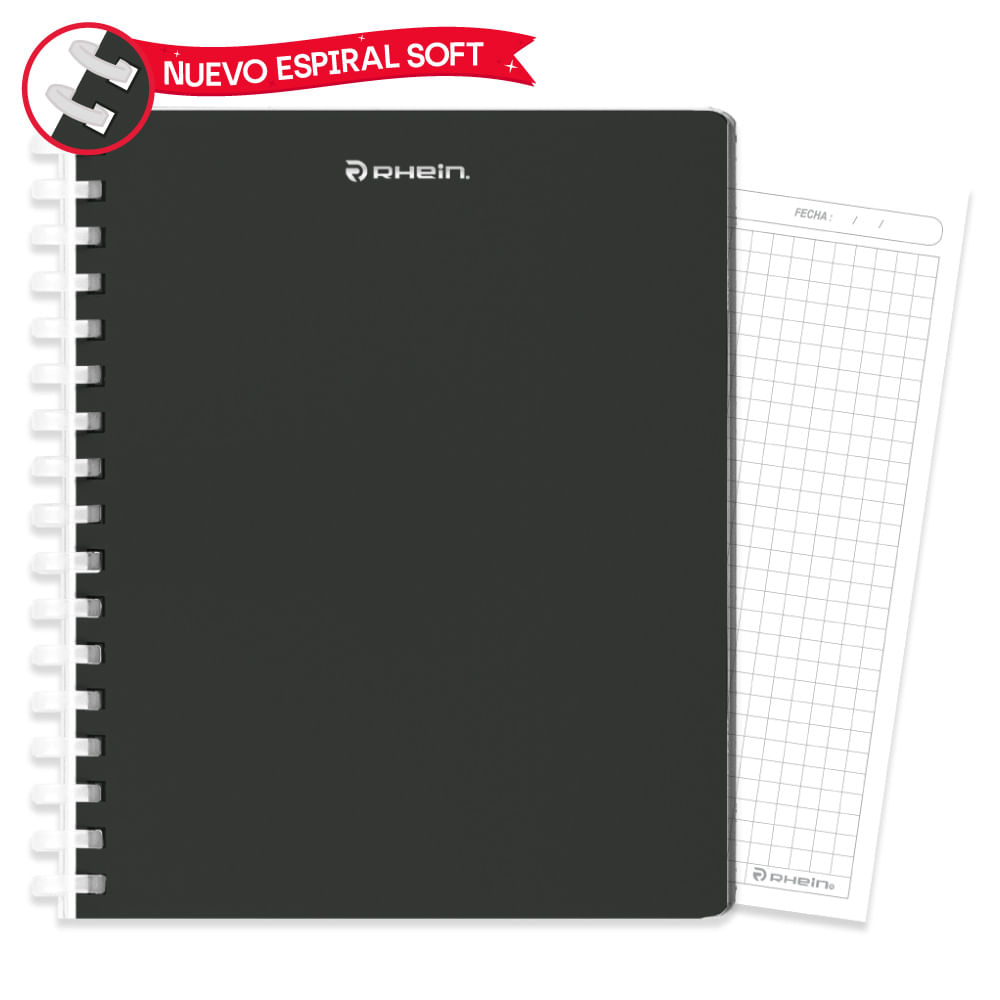Cuaderno Universitario Premium Pp 100 Hojas 7 Mm Negro Rhein