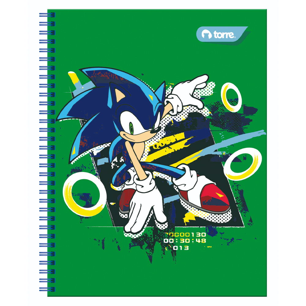 Cuaderno Universitario Licencia Sonic 100 Hojas 7 Mm Torre