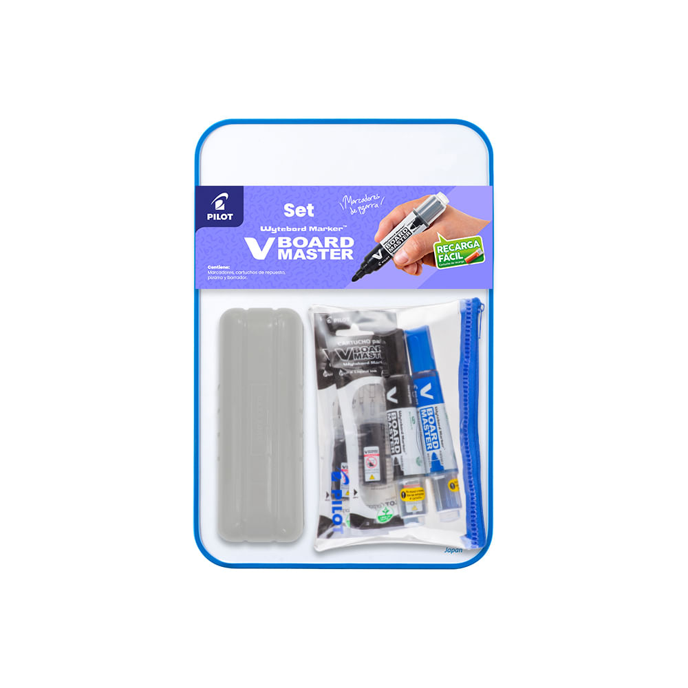 Set Pizarra 20 x 30 Cm con Marcadores De Pizarra  Vboard Pilot