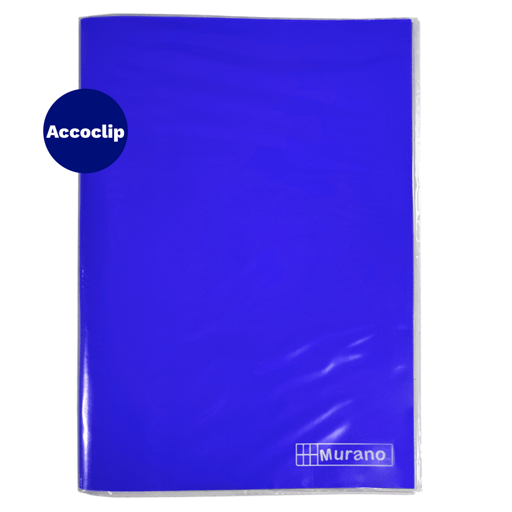 Carpeta Plastificada Con Accoclip Oficio Azul Murano
