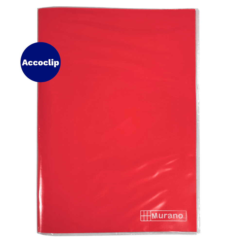Carpeta Plastificada Con Accoclip Oficio Rojo Murano