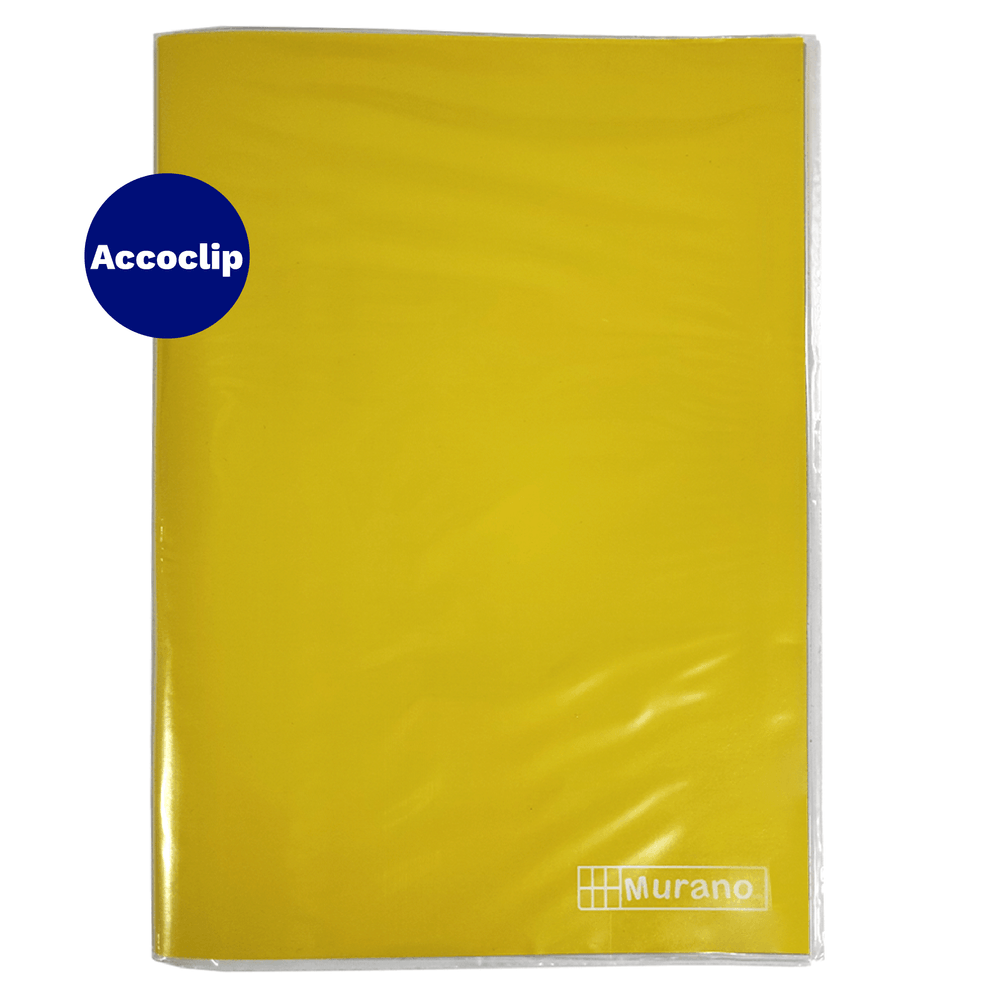Carpeta Plastificada Con Accoclip Oficio Amarilla Murano