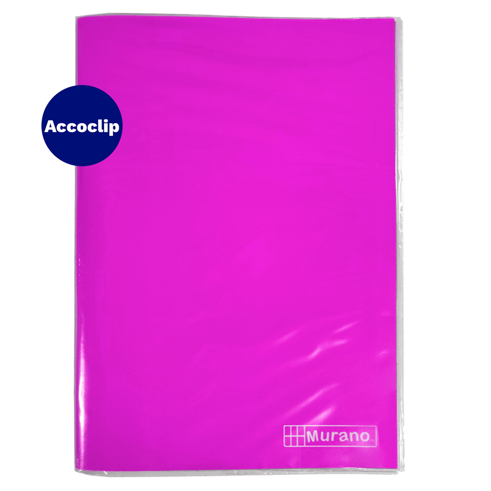 Carpeta Plastificada Con Accoclip Oficio Rosada Murano