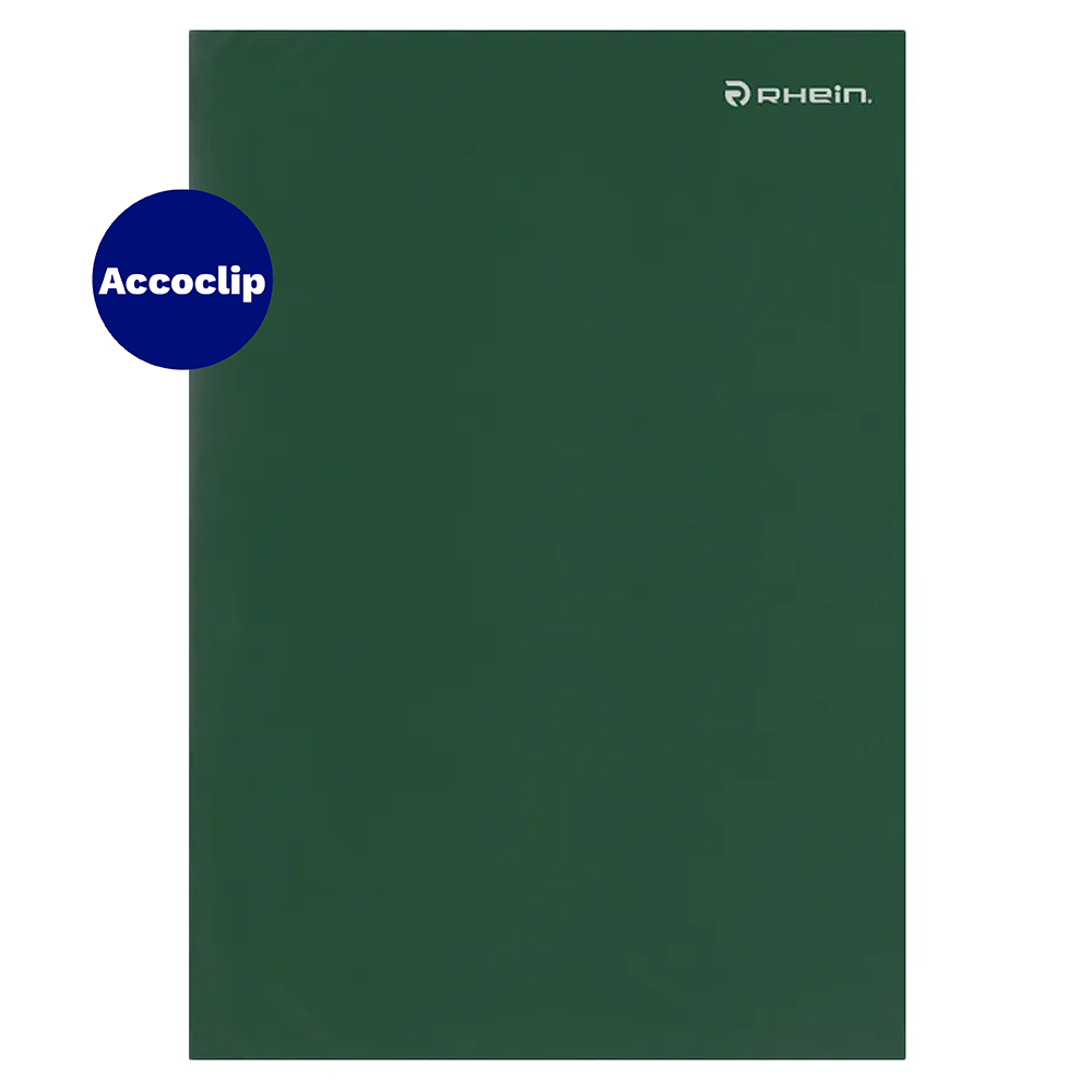 Carpeta Plastificada Con Accoclip Oficio Verde Rhein