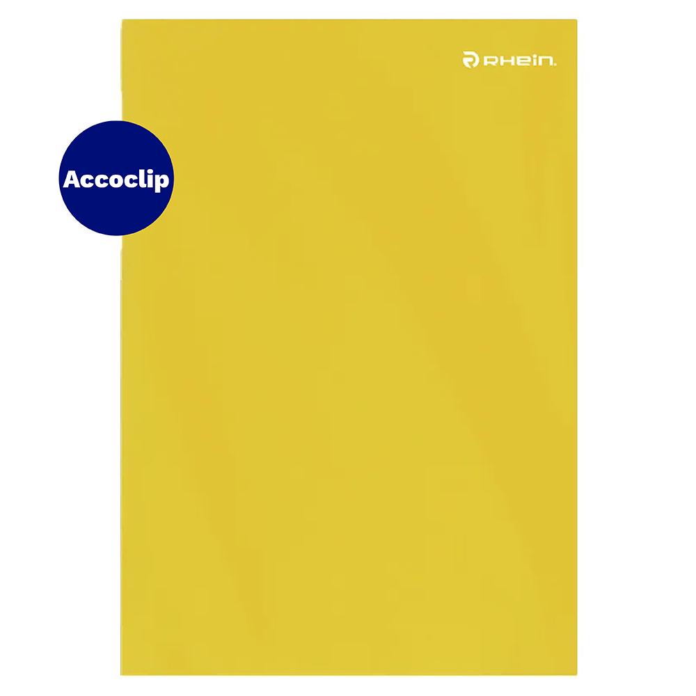 Carpeta Plastificada Con Accoclip Oficio Amarillo Rhein