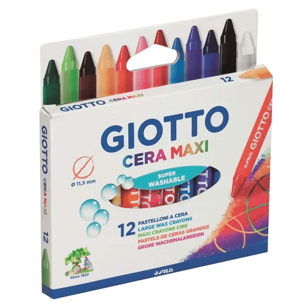 Lapices De Cera 12 Colores Cromo Cera Redondos  Giotto
