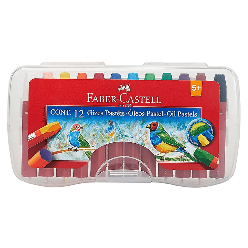 Pastel Oil 12 Colores Estuche Plastico Faber Castell