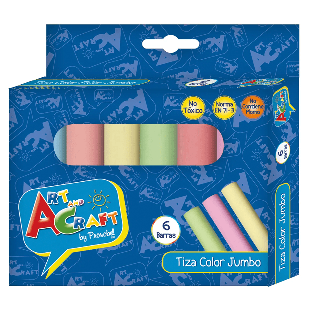 Tiza Jumbo 6 Colores Art Craft Dimeiggs