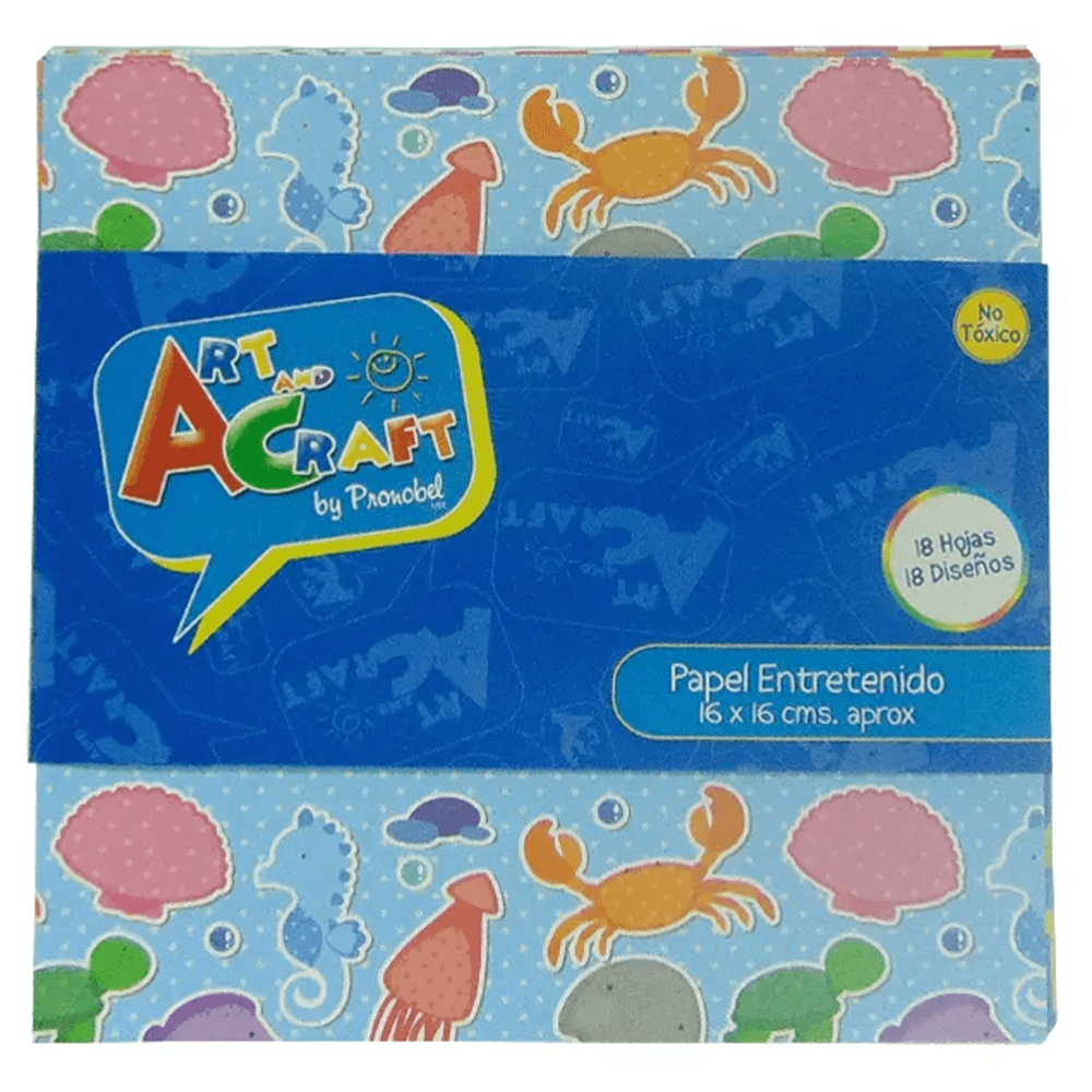 Papel Lustre Entretenido 18 Diseños 18 Hojas 16 X 16 Cm Art & Craft