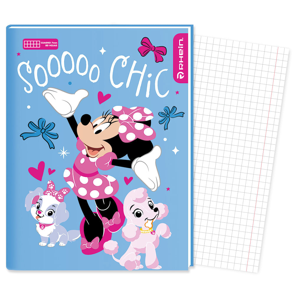 Cuaderno College Minnie 80 Hojas 7 Mm Con Stickers Diseño 4 Rhein