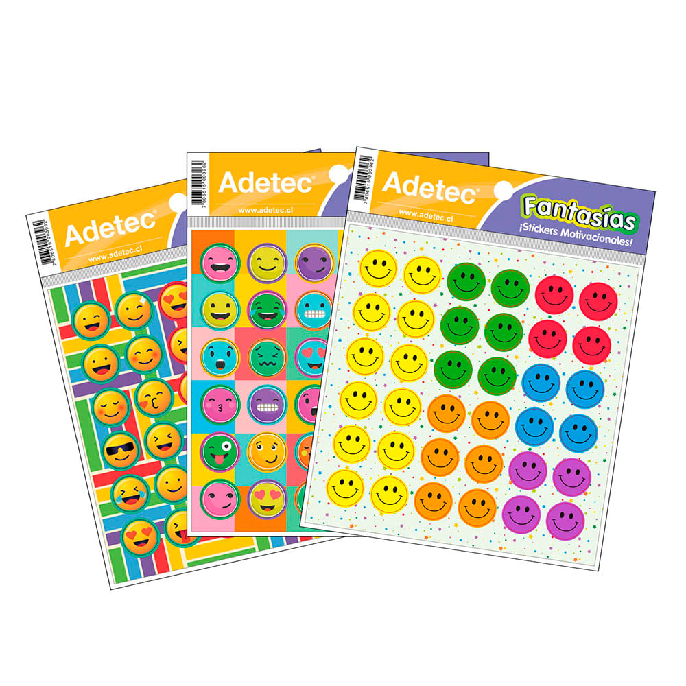 Stickers Motivacionales Diseños Caritas 2 Laminas Adetec