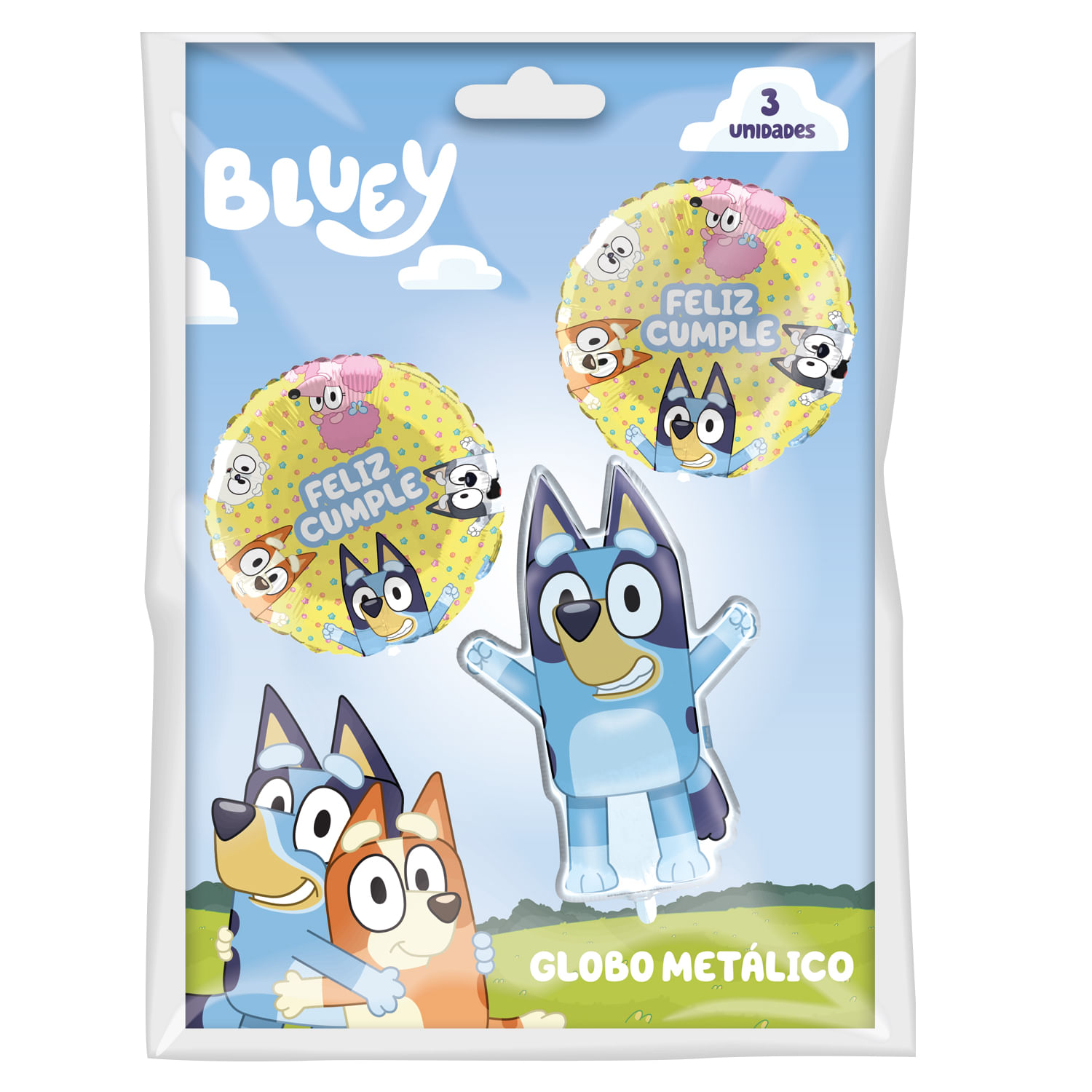 Set 3 Globos Foil Bluey