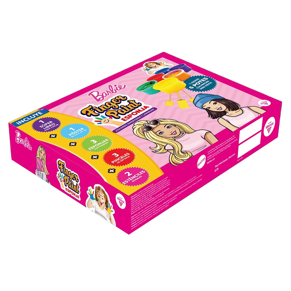 Set Pinta Dedos Esponja Barbie