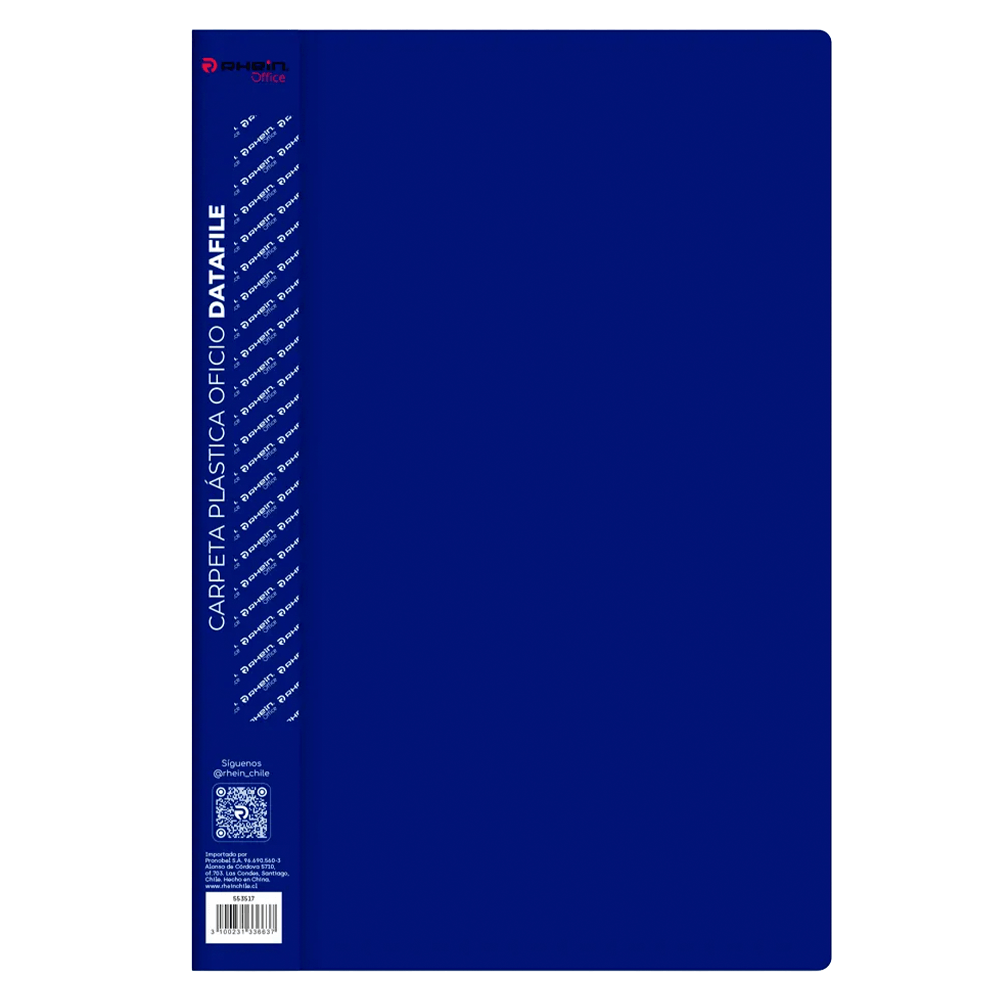 Carpeta Plastica Con Gusano Oficio Datafile Azul Rhein - Dimeiggs