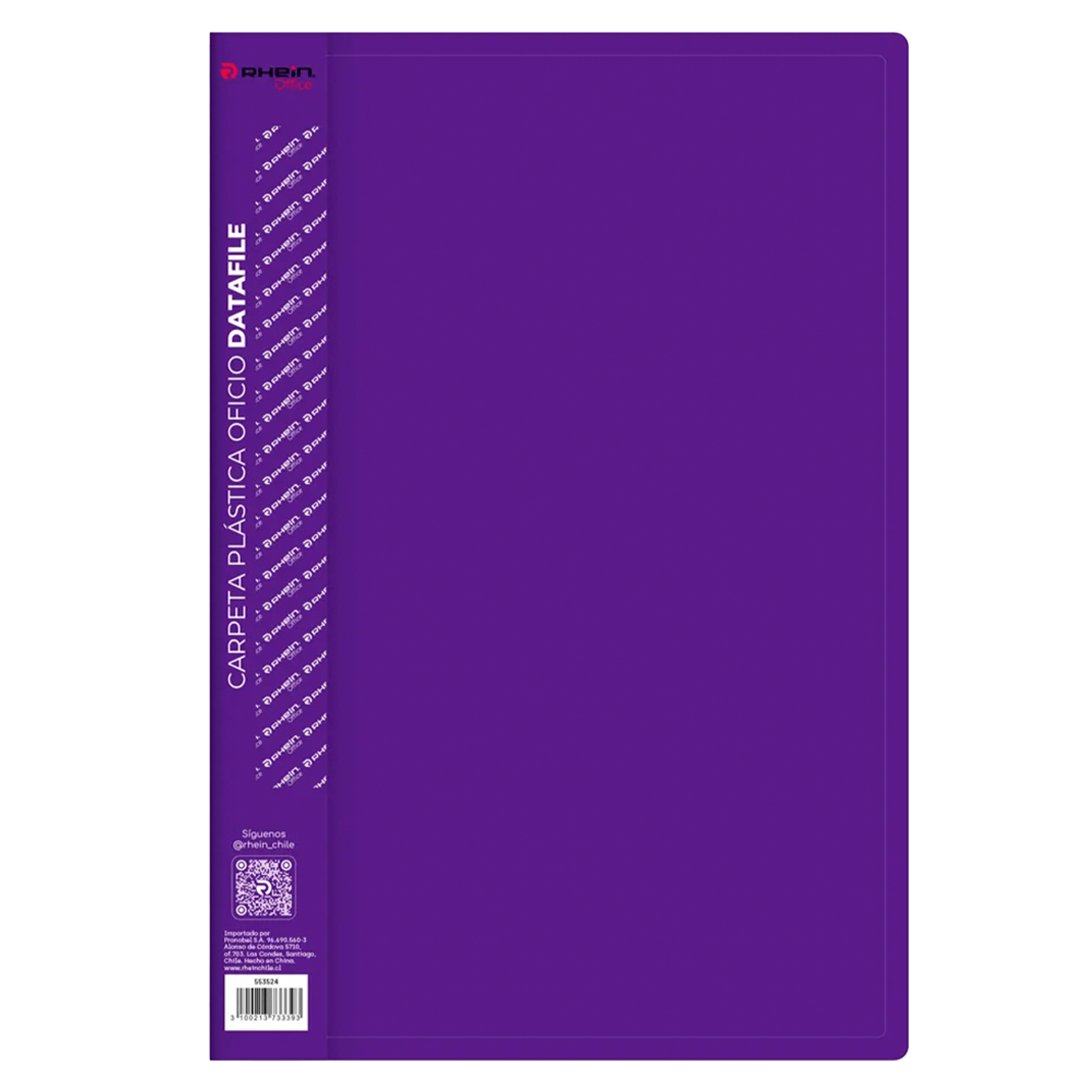 Carpeta Plastica Con Gusano Oficio Datafile Morada Rhein - Dimeiggs