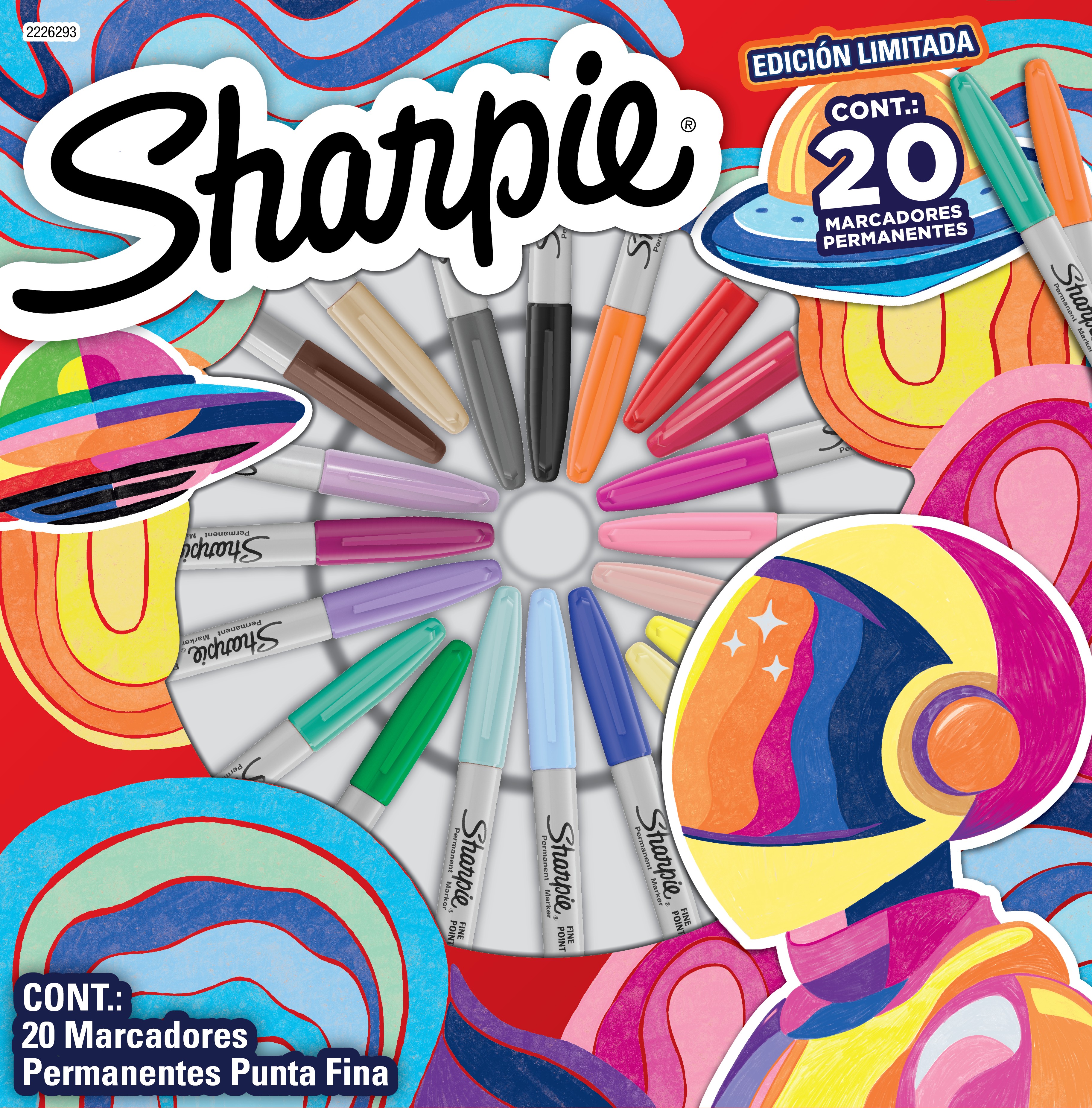 Marcador Permanente Mini Ruleta 20 Colores Sharpie