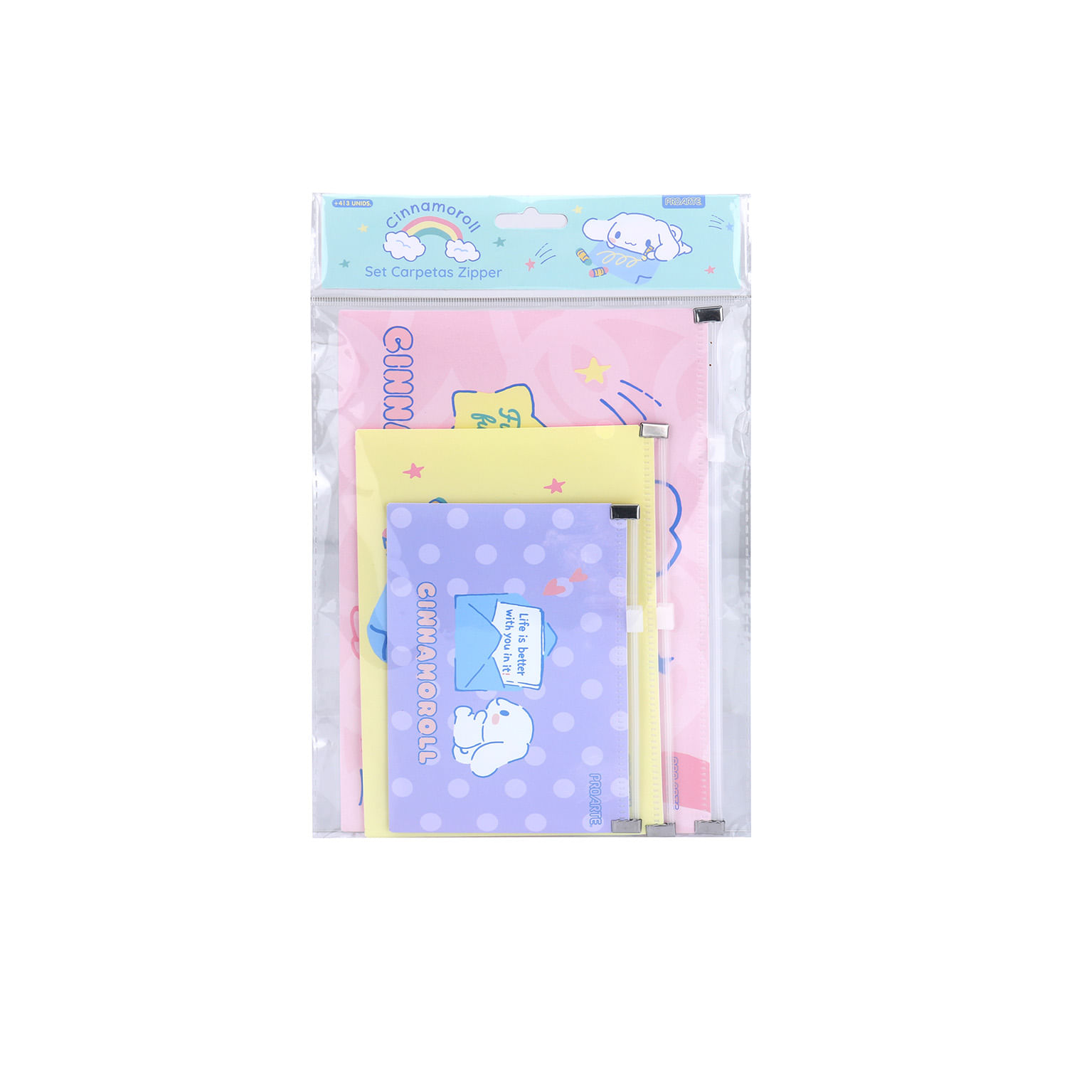 Set 3 Carpetas Zipper Cinnamoroll Proarte
